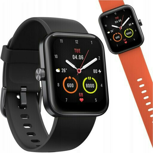 Maimo Watch with Heart Rate Monitor (Black/Orange Strap)