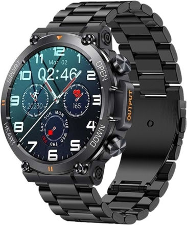 K56 Pro 1.39 Inch Smart Steel Strap Wristband Support Heart Rate Monitoring Blood Pressure Monitoring Black Three Strains view 1