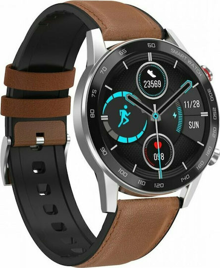 Oromed Smart Fit 4 45mm Smartwatch with Heart Rate Monitor (Black / Brown) vue 4