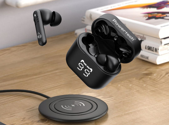 Powertech PT-1227 In-ear Bluetooth Handsfree Earphones with Sweat Resistance and Charging Case Black Ansicht 2