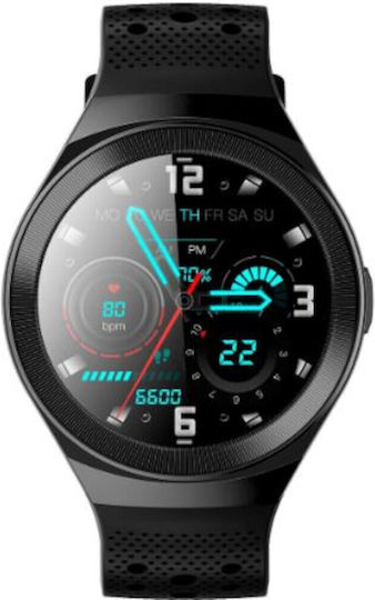 Justaminute PJS0011N 46mm Smartwatch with Heart Rate Monitor (Black)