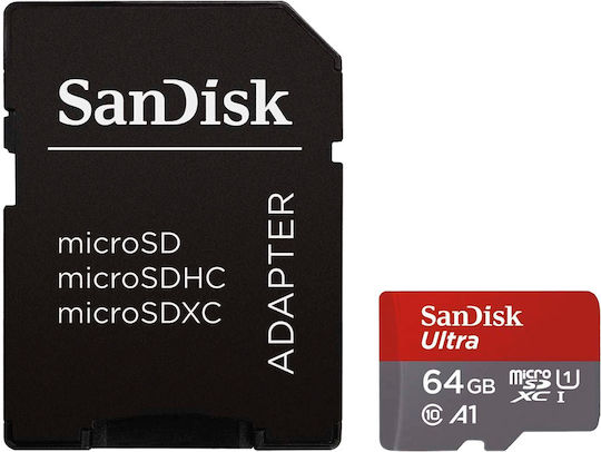 Sandisk Ultra Flash Memory Card microSDXC to SD Adapter Included 64 GB view 1