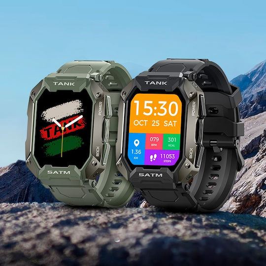 Kospet Tank M1 Waterproof Smartwatch with Heart Rate Monitor (Green) view 4