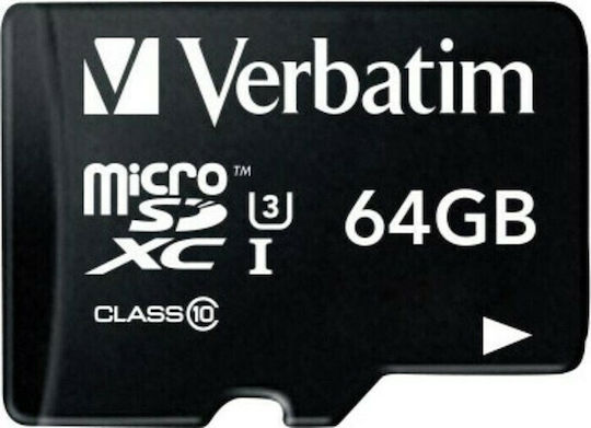 Verbatim Pro microSDXC 64GB U3 UHS-I 90MB/s With Adapter view 6