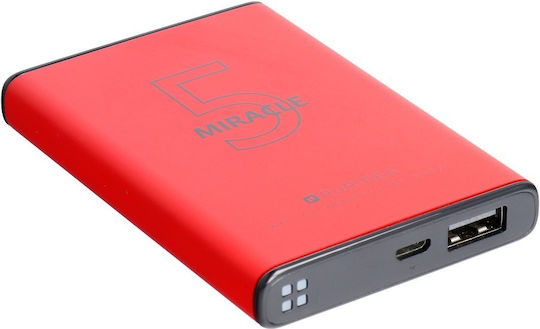Puridea S12 Power Bank 5000mAh with USB-A Port Red vista 2