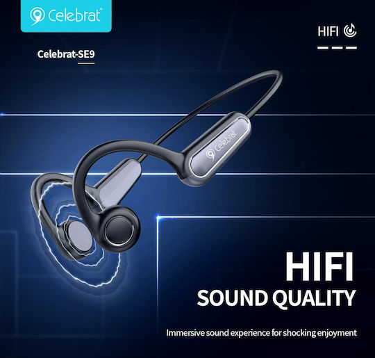 Celebrat SE9 Bone Conduction Bluetooth Handsfree Earphones with Sweat Resistance Black vista 6
