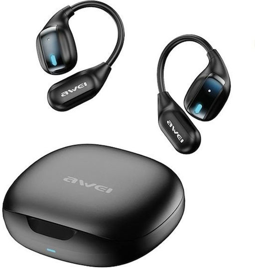 Awei TZ12 Open Ear Bluetooth Handsfree Earphones with Charging Case Black view 1