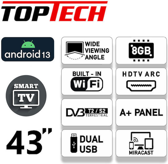 TopTech Smart Television 43" Full HD LED HV430QUB HDR (2024) view 3