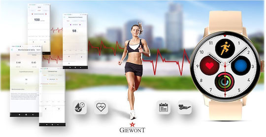 Giewont GW330 45mm Smartwatch with Heart Rate Monitor (Rose Gold) view 6