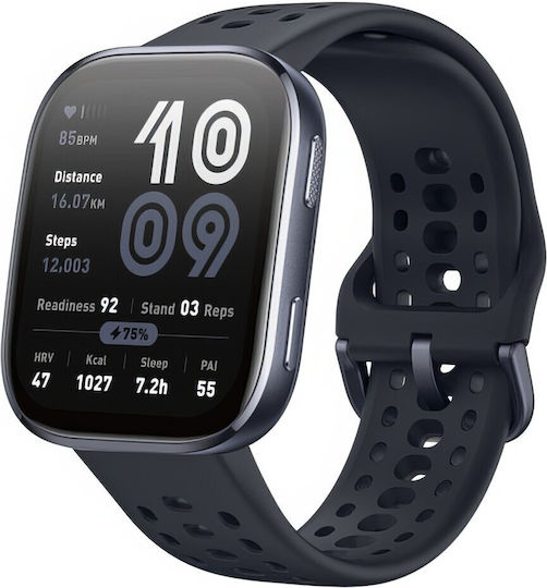 Amazfit Bip 6 46mm Waterproof Smartwatch with Heart Rate Monitor (Black)