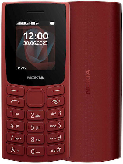 Nokia 105 4G (2023) Dual SIM Mobile with Buttons (English Menu) Red