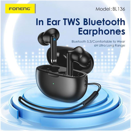 Foneng BL136 In-ear Bluetooth Handsfree Earphones with Charging Case White view 2