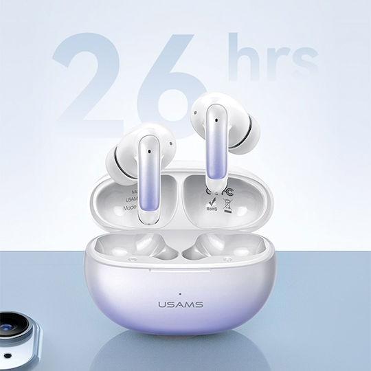 Usams XD19 In-ear Bluetooth Handsfree Earphones with Charging Case White view 2