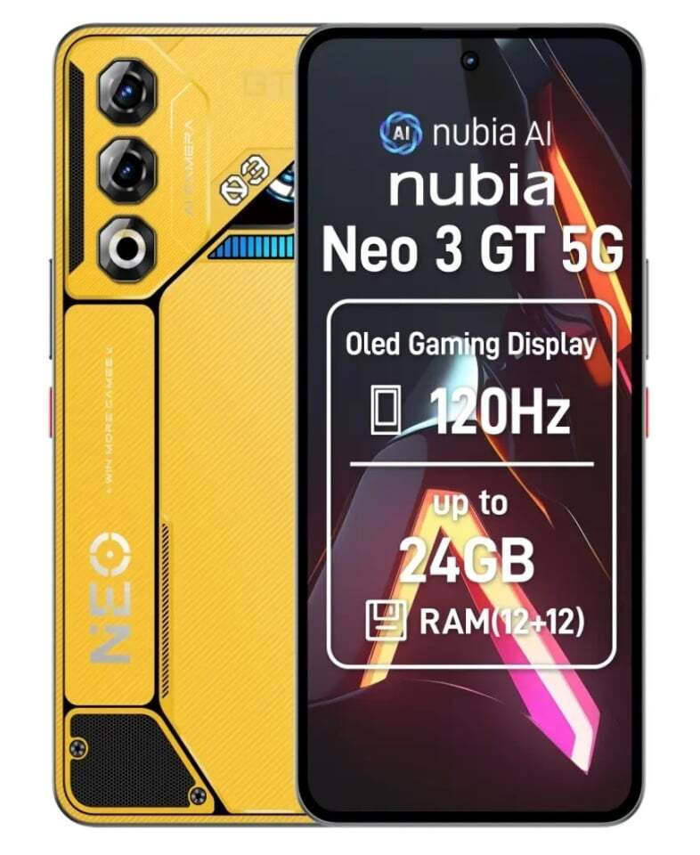 Nubia nubia Neo 3 GT 5G Dual SIM (12GB/256GB) Yellow view 5