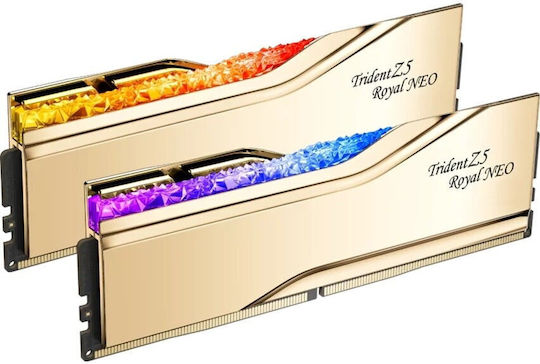 G.Skill Trident Z5 Royal Neo EXPO RGB DDR5 32GB RAM with 2x16GB Modules and Speed 6000 for Desktop F5-6000J2836G16GX2-TR5NG