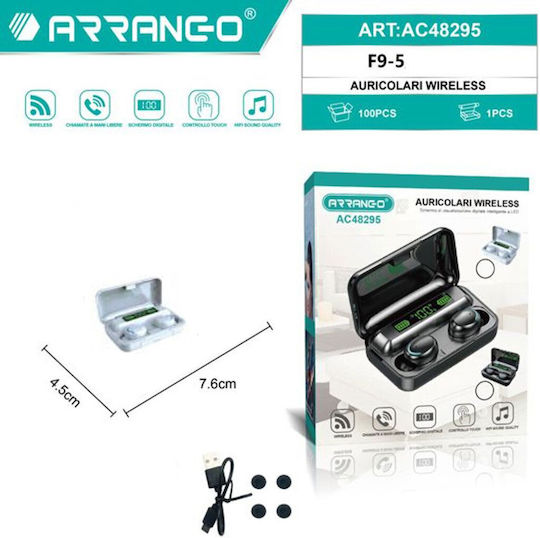 Arrango AC48295 In-ear Bluetooth Handsfree Earphones with Charging Case White view 2