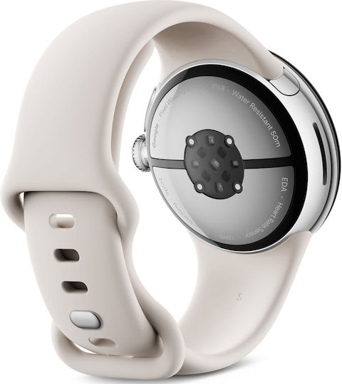 Google Pixel Watch 3 Aluminium 41mm Waterproof with Heart Rate Monitor (Polished Silver Aluminum case / Porcelain Active Band) view 4