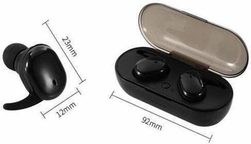KD02 In-ear Bluetooth Handsfree Earphones with Charging Case Black vue 4