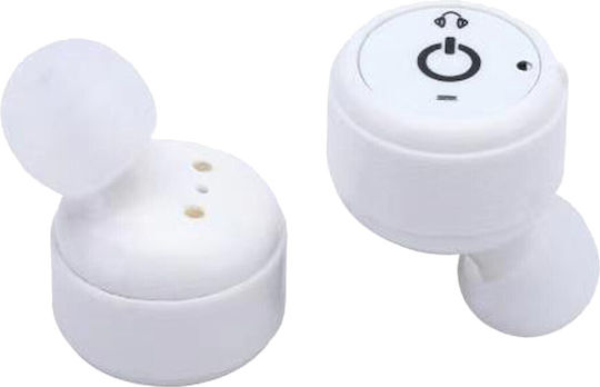 Platinet PM1080 In-ear Bluetooth Handsfree Earphones with Charging Case White view 3