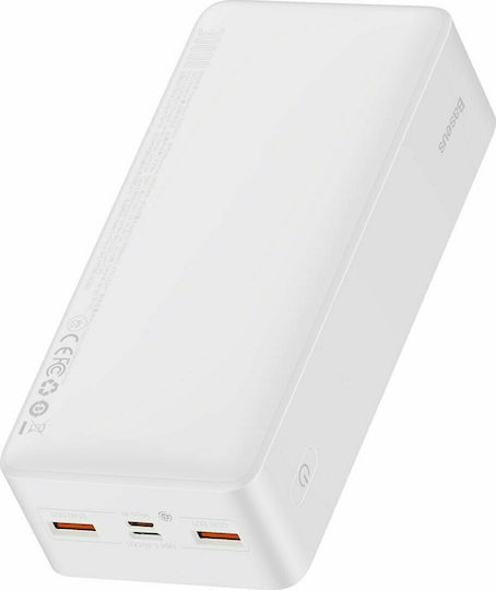 Baseus Bipow Digital Display Power Bank 30000mAh 20W with 2 USB-A Ports and USB-C Port White