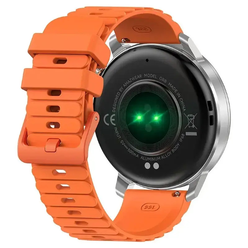 Kospet ORB Aluminum Waterproof Smartwatch with Heart Rate Monitor Silver/Orange vue 3