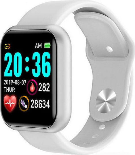 Y68 Smartwatch with Heart Rate Monitor (White) vue 2