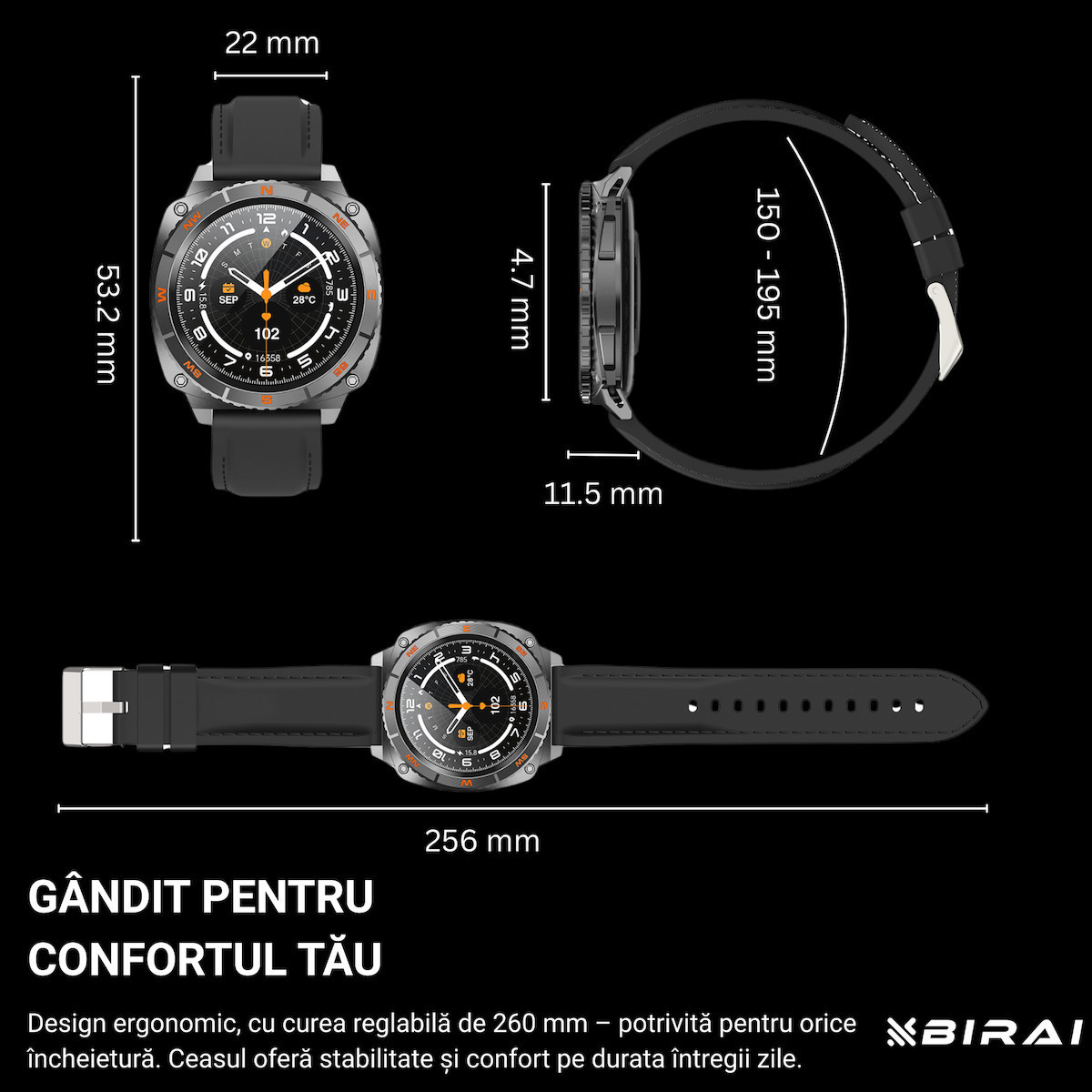 Ultra V319 Waterproof Smartwatch With Heart Rate Monitor Black view 9