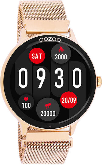 Oozoo Q00138 45mm Smartwatch with Heart Rate Monitor (Rose Gold) view 4