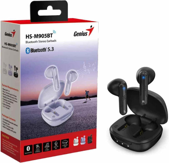 Genius HS-M905BT In-ear Bluetooth Handsfree Earphones with Charging Case Black view 5