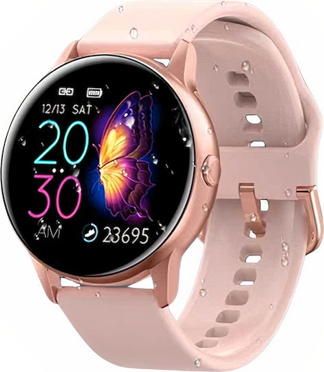 Kingwear Smartwatch Idealstore 1.3 Inch Hd Touch Screen Water Resistant Pedometer Heart Rate Monitor Blood Pressure Monitor Sedentary Reminder Sports Modes Pink view 1