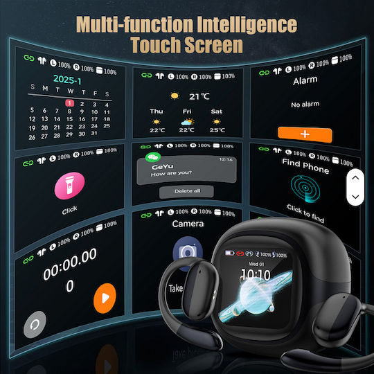 R1pro Open Ear Bluetooth Handsfree Earphones with Charging Case Black view 4