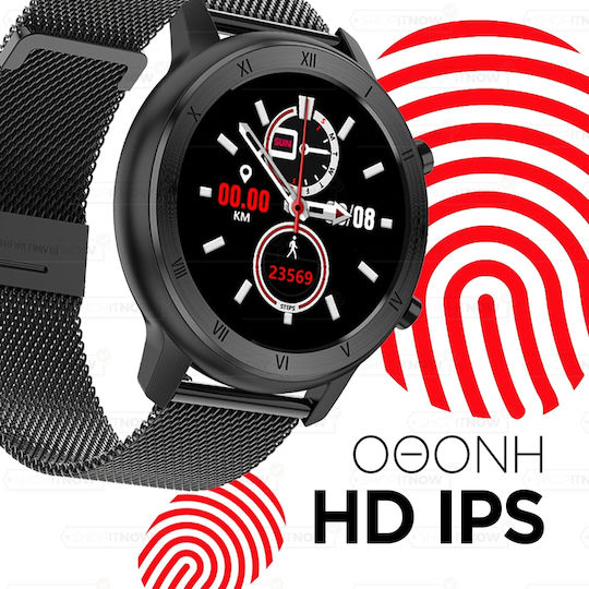 NO.1 DT89 43mm Smartwatch with Heart Rate Monitor (Black) vue 3