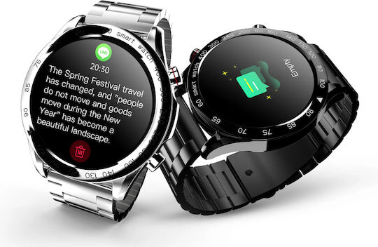 HiFuture FutureGo Pro Stainless Steel 46mm Waterproof Smartwatch with Heart Rate Monitor (Black) view 6