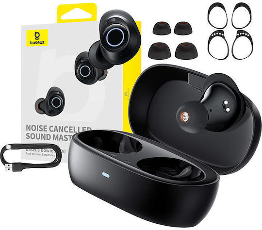 Baseus MA20 In-ear Bluetooth Handsfree Earphones with Sweat Resistance and Charging Case Black Ansicht 3