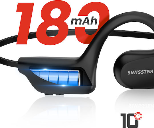 Swissten Gym Open Ear Bluetooth Handsfree Earphones with Sweat Resistance Black view 5