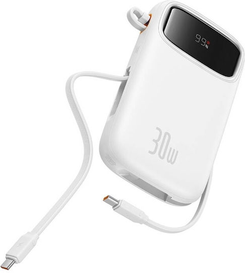 Baseus QPow 2 Power Bank 20000mAh 30W with USB-A Port and 2 USB-C Ports White view 5