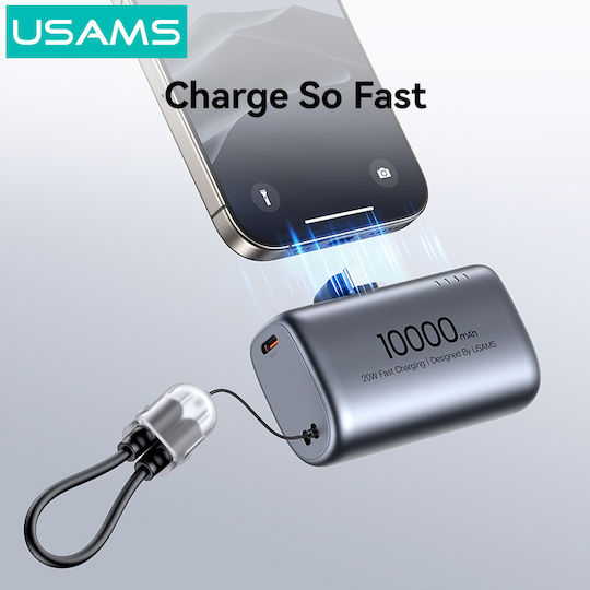Usams PB82 Power Bank 10000mAh 20W Power Delivery Gray view 4