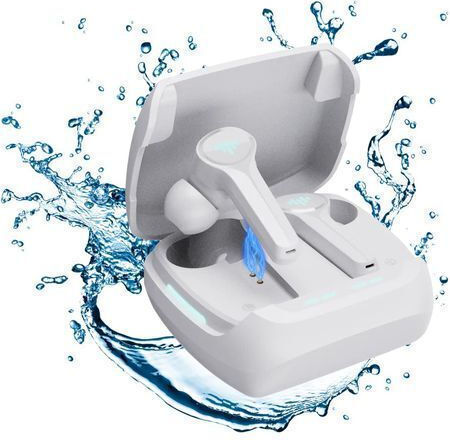iLuv Metal Forge Air In-ear Bluetooth Handsfree Earphones with Charging Case White vue 2