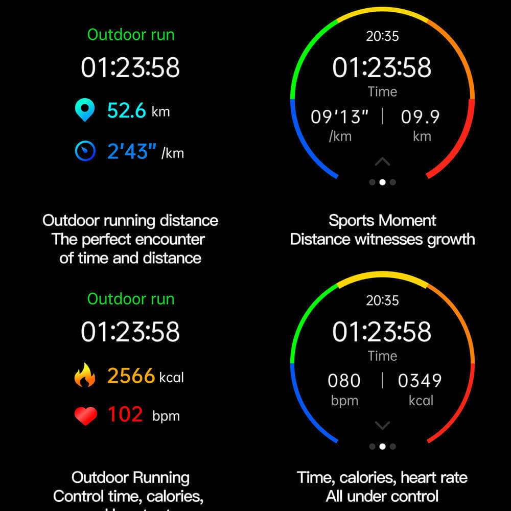 AK77 Smartwatch with Heart Rate Monitor (Black) vue 2