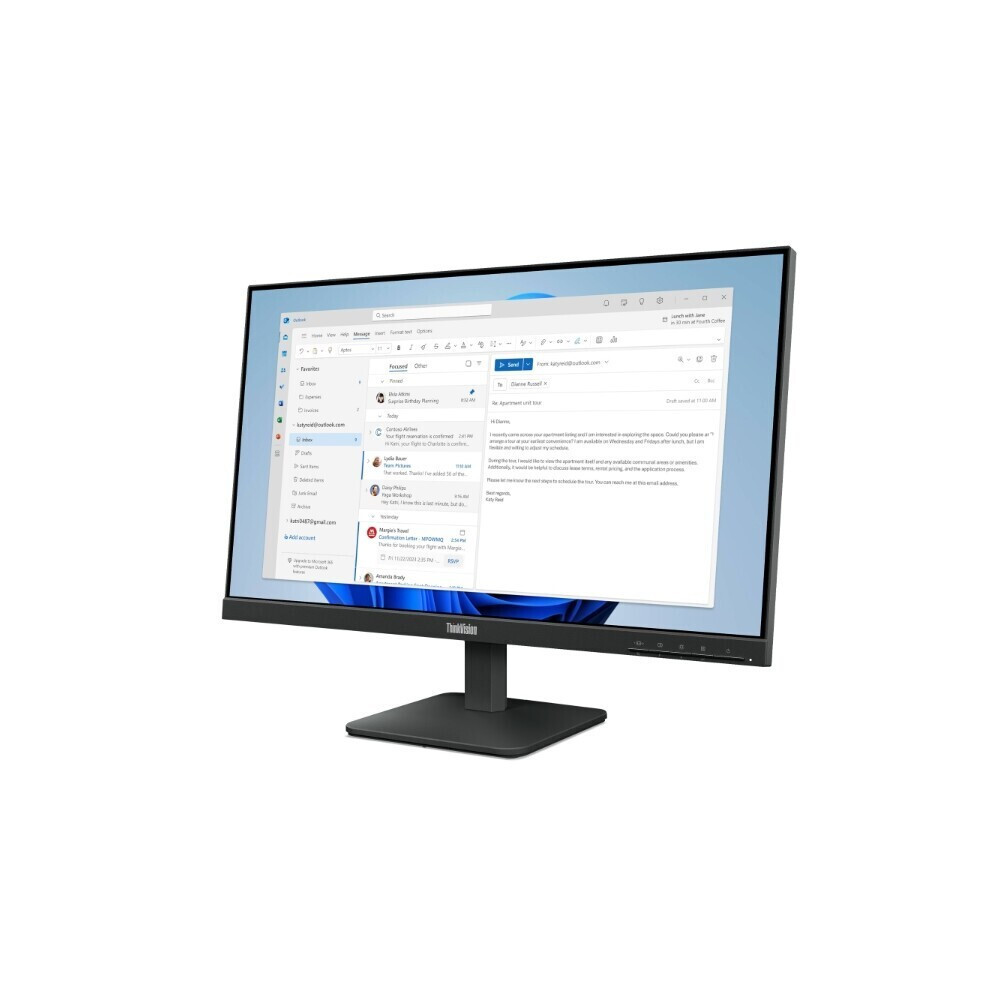 Lenovo ThinkVision VA Monitor 23.8" FHD 1920x1080 with Response Time 4ms GTG view 4