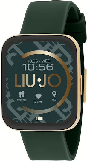Liu Jo Voice Slim Stainless Steel 42mm Smartwatch with Heart Rate Monitor (Gold Green) view 2
