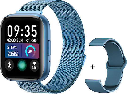 Times Collection Smartwatch Idealstore 1.55 Inch Touch Screen Bluetooth Call Answering Message Social Media Notifications Sleep Monitoring Blood Pressure Multi-sport Android-ios Blue Edition Includes 2 Bands
