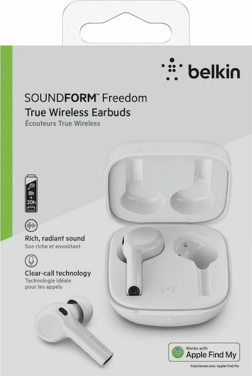 Belkin Soundform Freedom In-ear Bluetooth Handsfree Earphones with Sweat Resistance and Charging Case White view 7