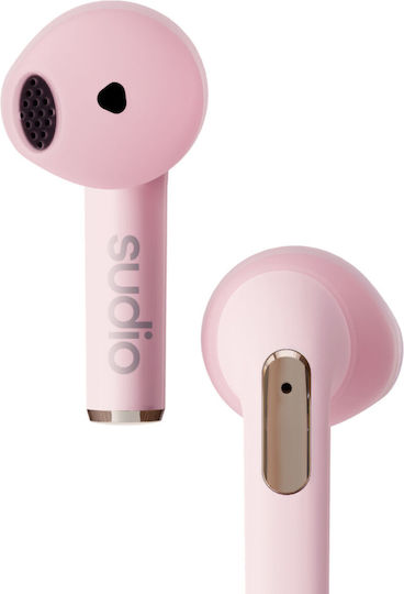 Sudio TWS N2 In-ear Bluetooth Handsfree Earphones with Sweat Resistance and Charging Case Pink vue 4
