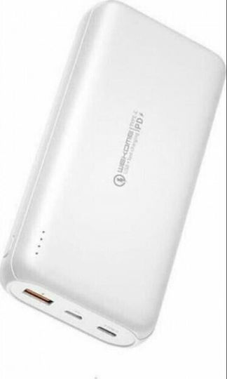 WK Gifon WP-187 Power Bank 10000mAh 18W with USB-A Port and USB-C Port Quick Charge 3.0 White view 3