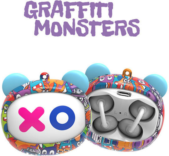 Kiddoboo GOAT Open Ear Bluetooth Handsfree Earphones with Charging Case Graffity Monsters