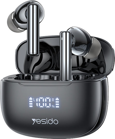 Yesido TWS23 In-ear Bluetooth Handsfree Earphones with Sweat Resistance and Charging Case Black view 1