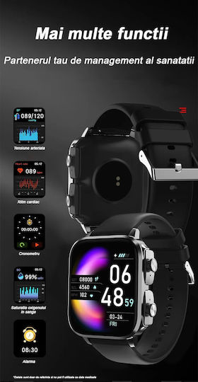 2in1 Smartwatch Bluetooth 5.0 Headphones Wireless Vichema Tech 1.83 Inch Display Ip66 Full Touch App Notifications Call Answering Selfie Function Fitness Monitoring Health Tracking view 5