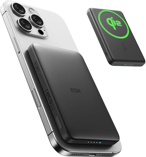 ESR Qi2 MagSlim MagSafe Power Bank 5000mAh 15W Black
