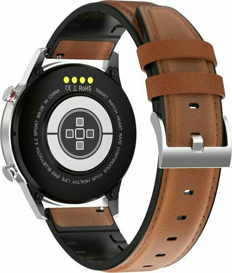 Oromed Smart Fit 4 45mm Smartwatch with Heart Rate Monitor (Black / Brown) vue 5